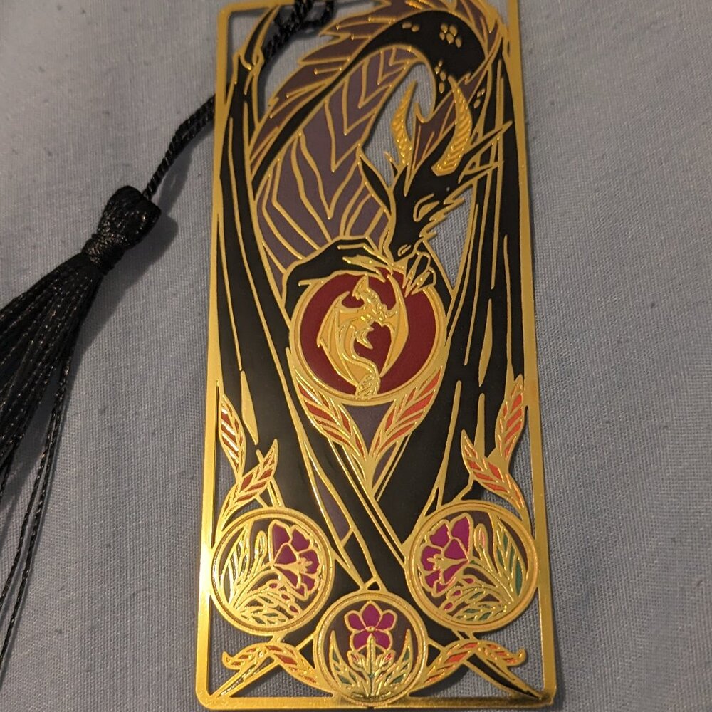 Fourth Wing metal bookmark
